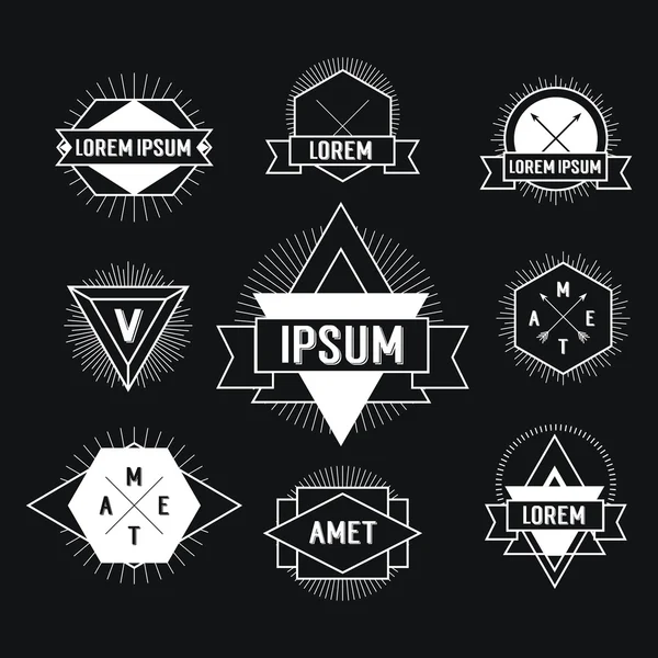 Siyah ve beyaz Hipster logosu. 