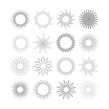 Vintage doğrusal sunbursts