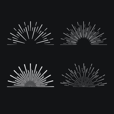 Vintage doğrusal sunbursts