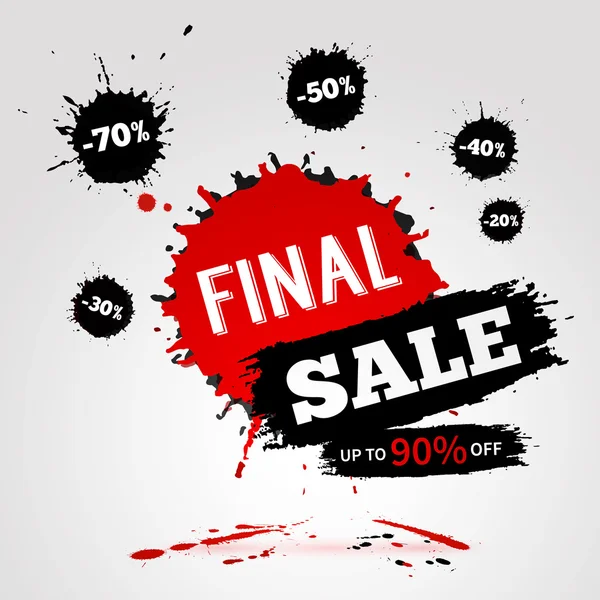 Sale Banner with ink splashes — Stock Photo, Image
