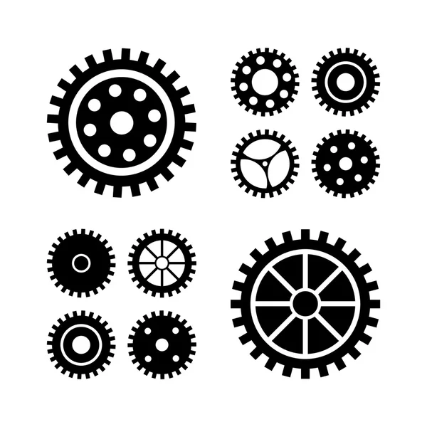 Black gears icons set. — Stock Photo, Image