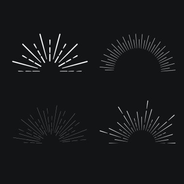Vintage doğrusal sunbursts