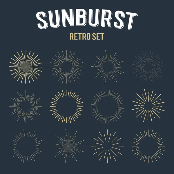 Vintage linjär sunbursts — Stock vektor