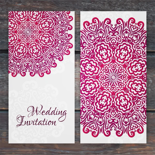 Hochzeitskarte aus Spitze — Stockvektor