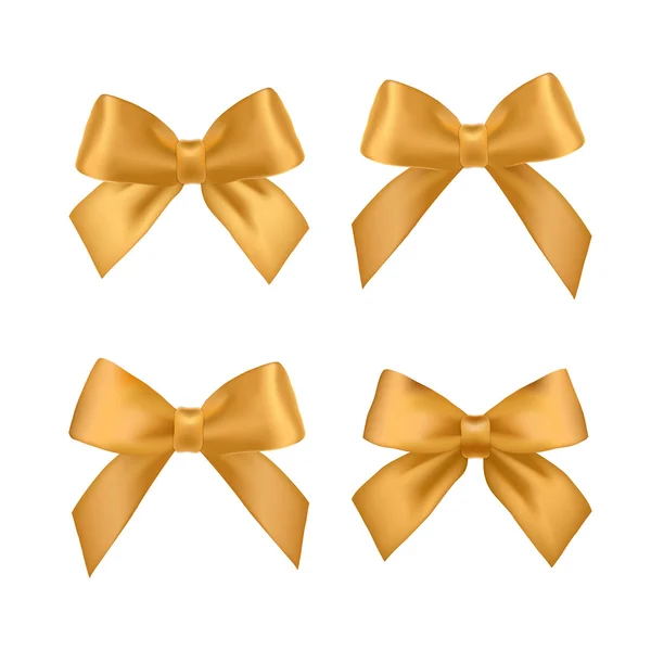 Gold satin ribbons — Stock Vector