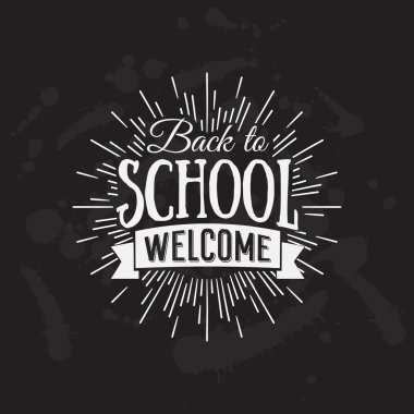 Okula geri kaligrafi tasarımlar etiket