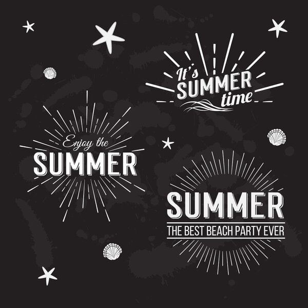 Retro elements for Summer calligraphic designs.