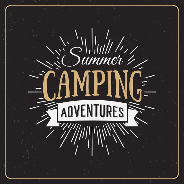 Vintage summer camping background — Stock vektor