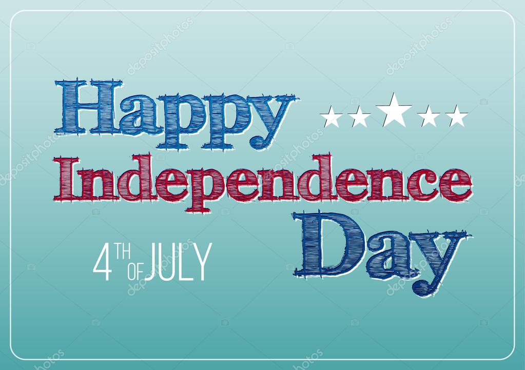 Postcard to the Happy independence day card United States of America, 4 th of July, 1776-2015. Vector poster.