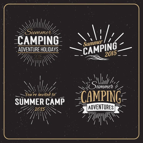 Set of vintage summer camp badges — Stock Vector