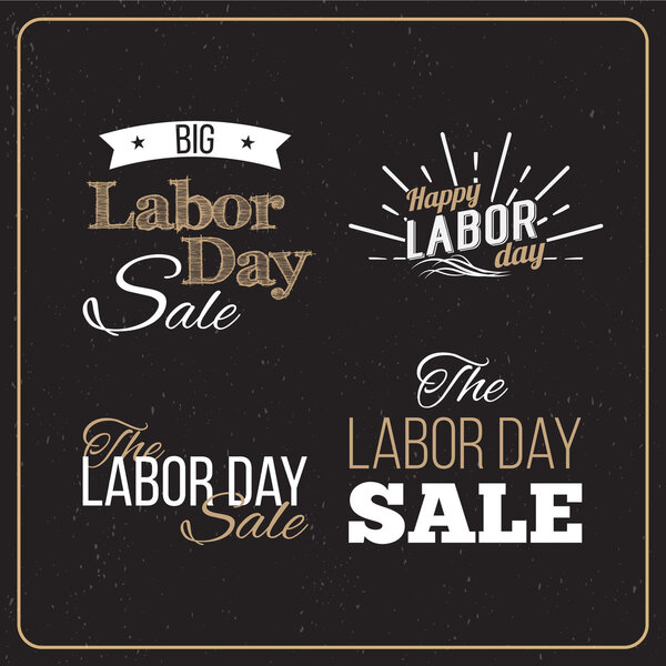 American Labor Day Sale designs set.