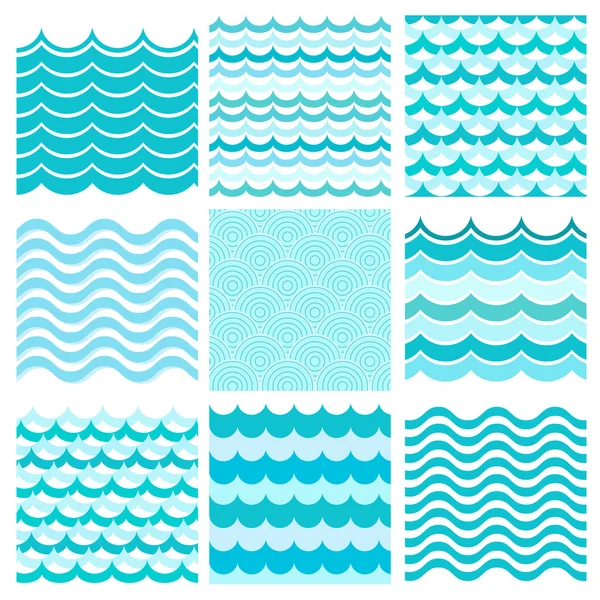 Colección de olas marinas — Vector de stock