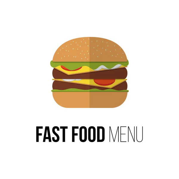 Burger per menu ristorante logotipo — Vettoriale Stock