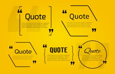 Quote blanks with text in different brackets clipart