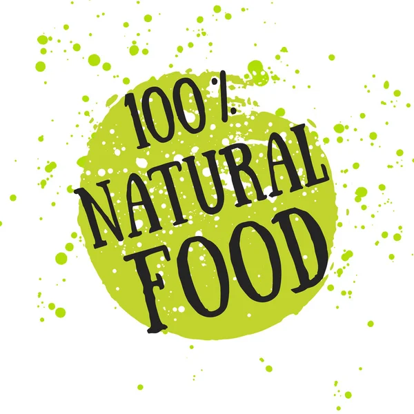 Ícone alimentar 100% natural — Vetor de Stock