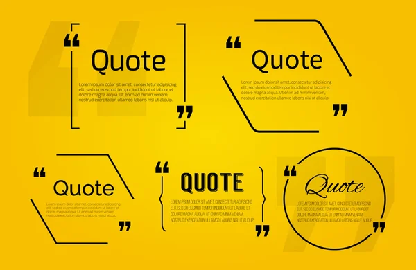 Quote blanks with text in different brackets — Stock Vector