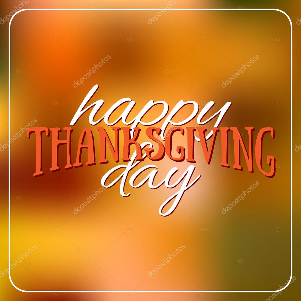 Happy Thanksgiving Day logotype, badge and icon on colorful background. Thanksgiving Day card template. Happy Thanksgiving logo, banner, flyer, poster