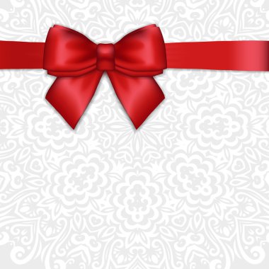 Kırmızı saten şerit yay