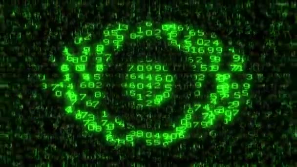 Internet-Überwachung - digitale Datencode-Matrix — Stockvideo