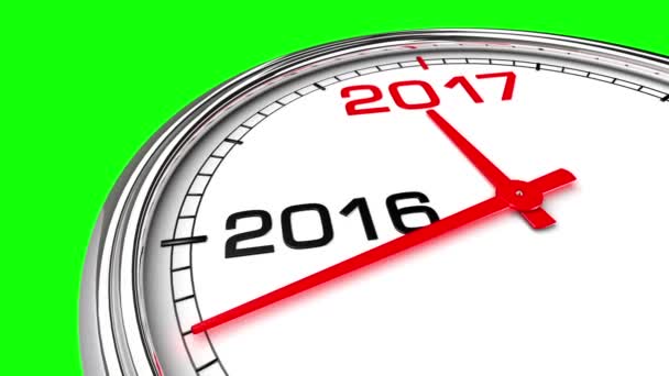 Orologio di Capodanno 2017 (schermo verde ) — Video Stock