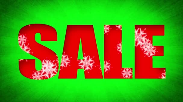 Prodej textu svátky sníh (smyčka) — Stock video