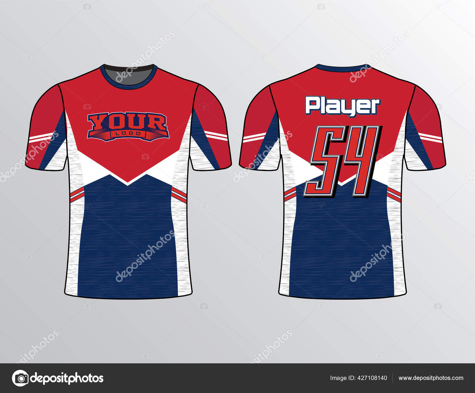 Red Blue Design Shirt Filled Heather Pattern Sides Perfect Sports Stock  Vector by ©Uniquesportsapparel 427108140