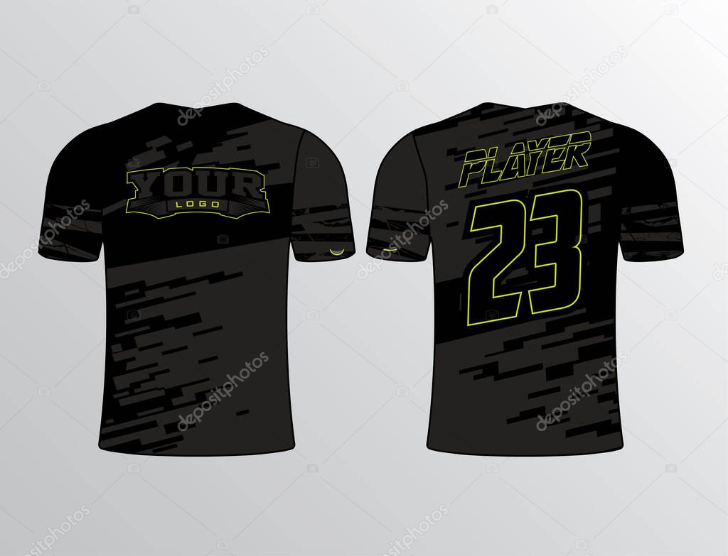 Stripe pattern filled with jet black and graphite with a trim of neon green for elegant touch perfect for team gear of all sports