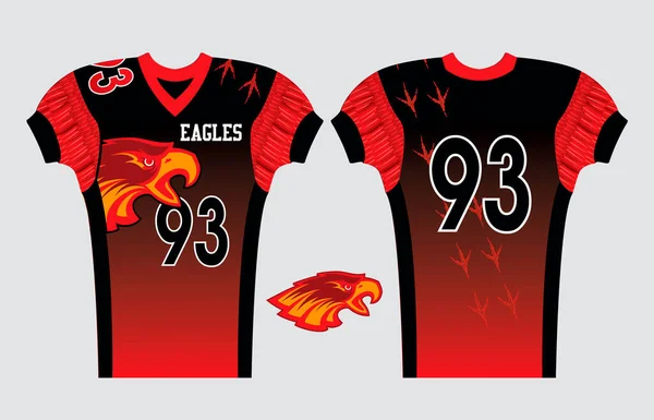 American Football Jersey Design Eleganckim Ostrym Dzikim Wyglądem Piłka Nożna — Wektor stockowy