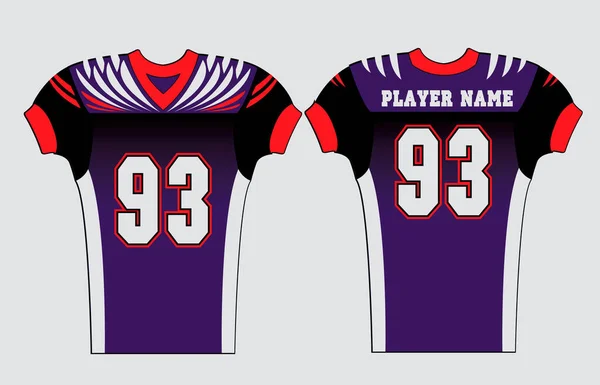 American Football Jersey Design Eleganckim Ostrym Dzikim Wyglądem Piłka Nożna — Wektor stockowy