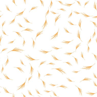 Elle çizilmiş çiçek arkaplanı. Karalama stilinde vektör kusursuz desen. Beyaz arkaplanda bej çiçekler. 