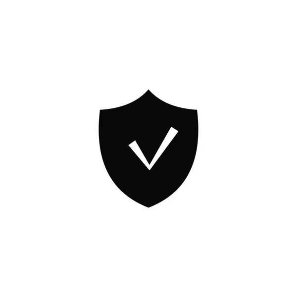 Beveiligingsschild. Bescherming van gebruikers en vertrouwelijke informatie op het internet. Vector zwart solid icon geïsoleerd op een witte achtergrond. — Stockvector