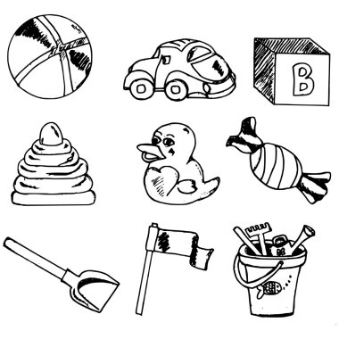 çocukların oyuncakları, ayarla 