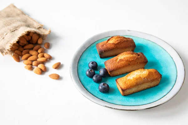 Deliciosos Pasteles Franceses Para Desayuno Hechos Harina Almendras Pastel Financiero — Foto de Stock