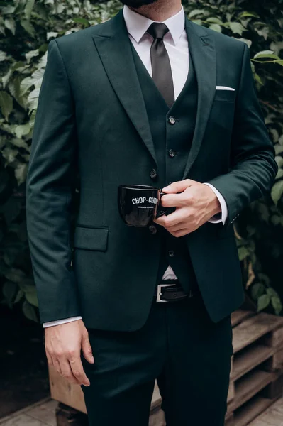 Terno Negócios Para Homem Smoking Terno Três Peças — Fotografia de Stock