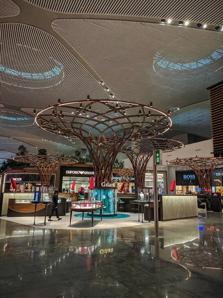 Estambul Turquía Diciembre 2019 Principal Aeropuerto Estambul Ist Está Decorado — Foto de Stock
