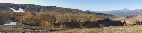 Panorama Vista Desfiladeiro Opasny Perto Vulcão Mutnovsky Profundidade Cânion Surpreende — Fotografia de Stock