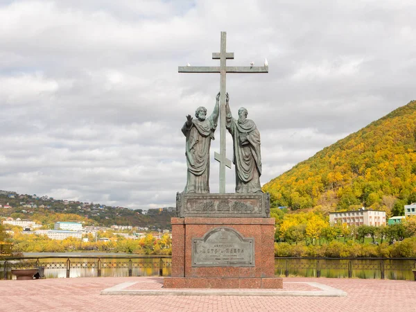 캄차카 러시아 2018 베드로 기념비는 광장에 세워졌다 — 스톡 사진