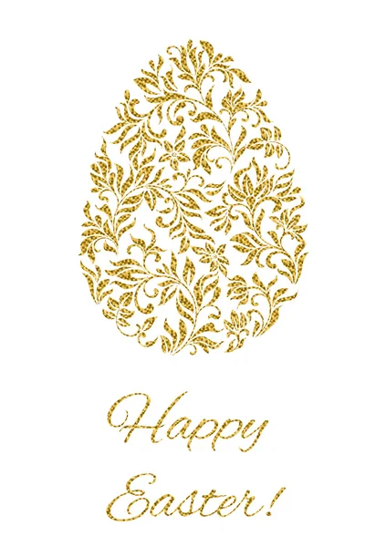 Luxe groet briefkaart voor Pasen. Ei van floral ornament op — Stockvector