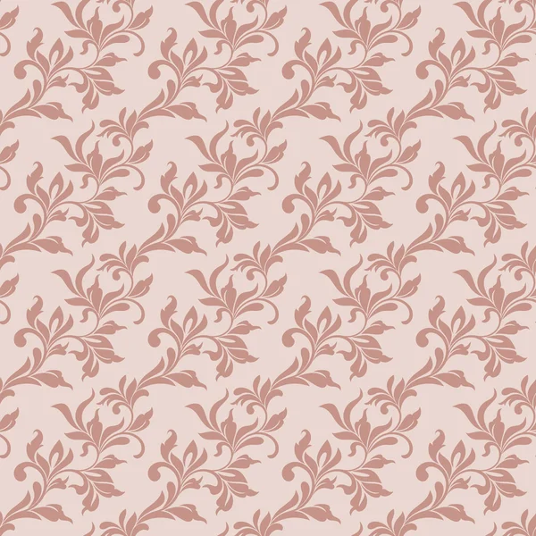 Zarif seamless modeli. Swirls ve yaprakları bir pinkbackground üzerine oyma. Vintage tarzı — Stok Vektör