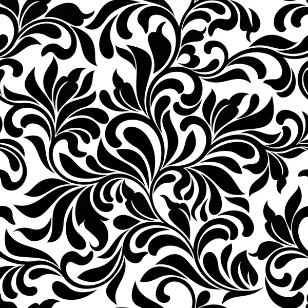 Padrão sem costura. Traçado de elemento abstrato floral sobre um fundo branco. Estilo vintage . — Vetor de Stock