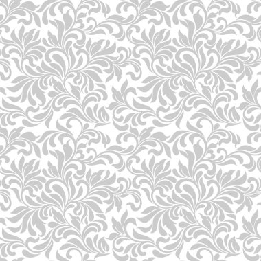 Seamless modeli. Oyma beyaz bir arka planda gri çiçek soyut öğe. Vintage tarzı. Desen olabilir baskı Tekstil almak için kullanılan, wallpaper, ambalaj