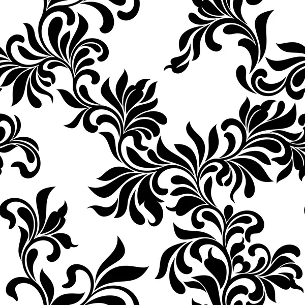 Patrón sin costuras. Traceria de elemento floral abstracto sobre fondo blanco. Estilo vintage. El patrón se puede utilizar para la impresión en textiles, papel pintado, embalaje — Vector de stock