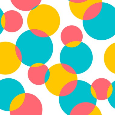 Beyaz bir arka plan üzerinde renkli daireler ile Seamless Modeli