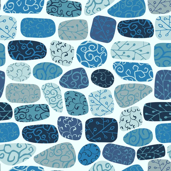 트레이 서 리 백색 배경에 파란 돌의 완벽 한 패턴 — 스톡 벡터