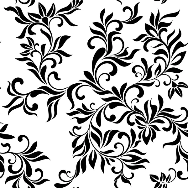 Patrón de vector sin costuras: flores fantásticas sobre un fondo blanco. Estilo vintage. El patrón se puede utilizar para la impresión en textiles, papel pintado, embalaje — Vector de stock