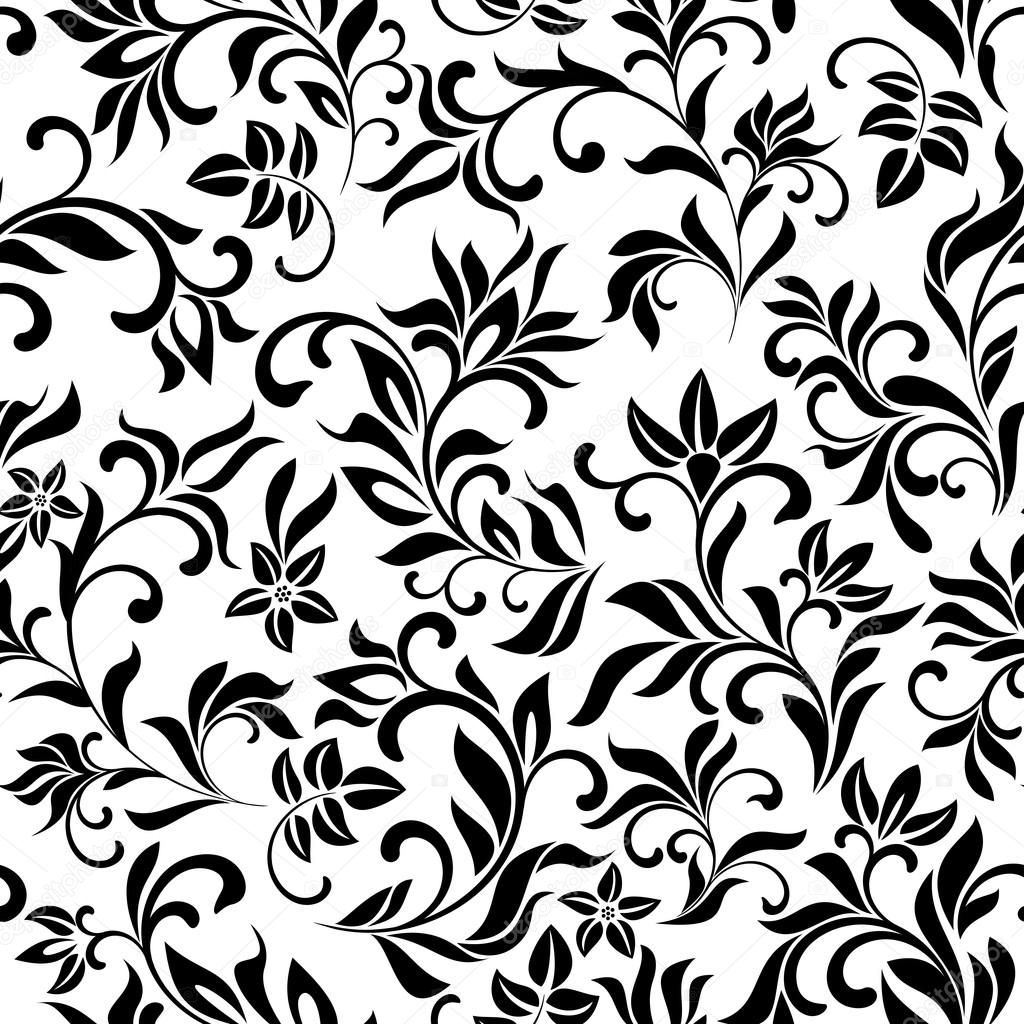 Seamless floral pattern on a white background. Vintage style. The pattern can be used for printing on textiles, wallpaper, packaging