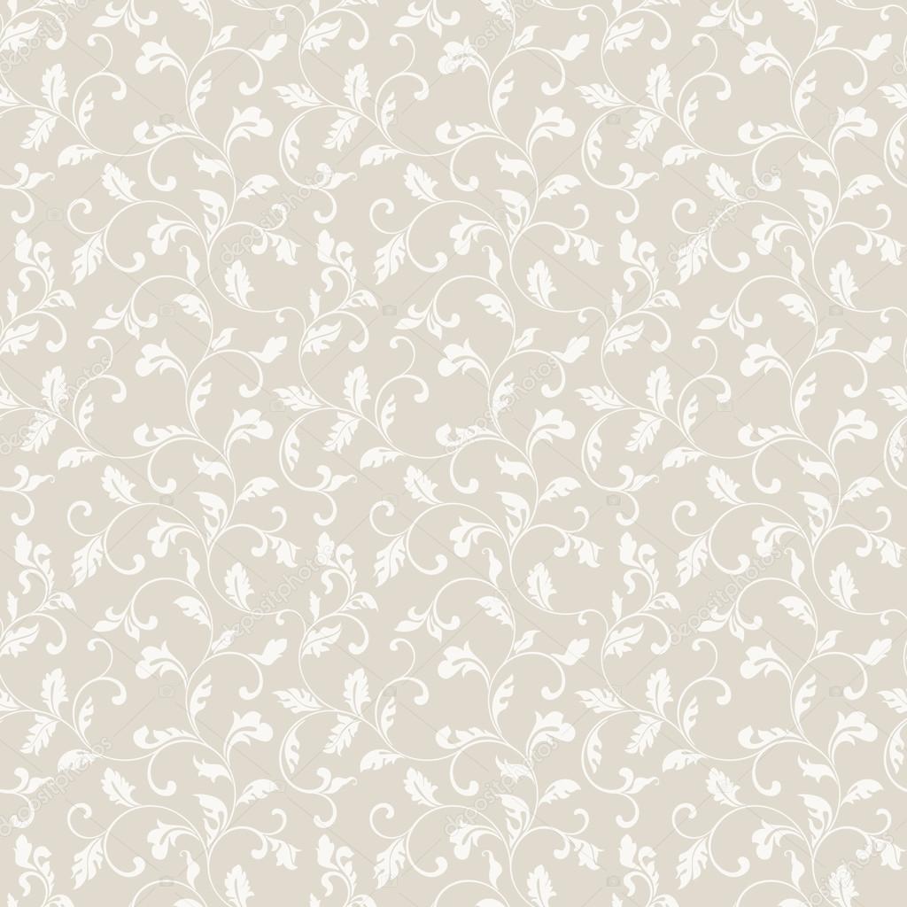 Tender seamless pattern with foliage on a beige background. The pattern can be used for printing on textiles, wallpaper, packaging