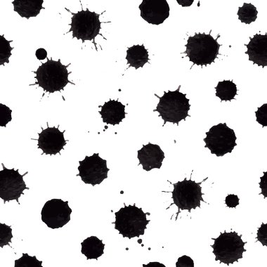 Beyaz bir arka plan üzerinde mürekkep ile Seamless Modeli sıçramalarına.