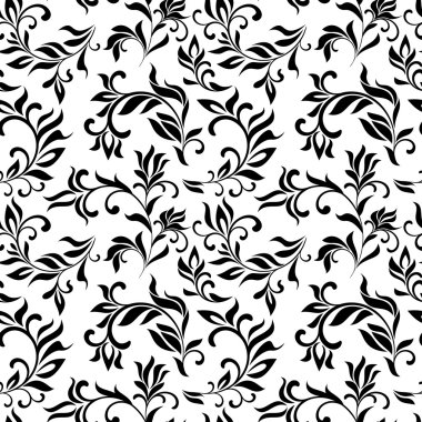 Seamless pattern: fantastic flowers on a white background