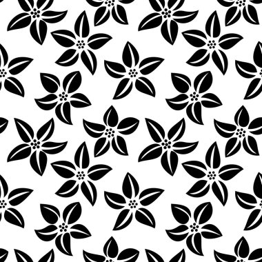 beyaz zemin üzerine siyah çiçekler ile Seamless Modeli